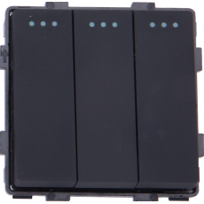 3-gang 1-way mechanical switch module - BLACK
