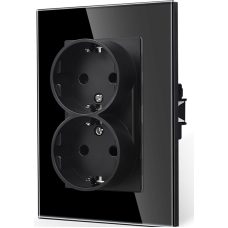 Двоен контакт-комплект за монтаж в единична конзола-ЧЕРЕН