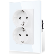 Двоен контакт за монтаж в единична конзола БЯЛ Двоен контакт за монтаж в единична конзола БЯЛ