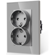 Двоен контакт за монтаж в единична конзола СИВ Двоен контакт за монтаж в единична конзола СИВ