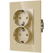 Двоен контакт-комплект за монтаж в единична конзола-ЗЛАТЕН