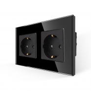 Double 16A power Socket -BLACK