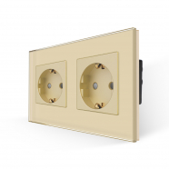 Double 16A power Socket - GOLD
