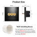 Premium Aluminum Toggle Switch 3-gang 2-way BLACK