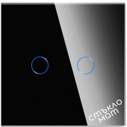 Стъклен панел за двоен сензорен ключ -ЧЕРЕН-МАТ
