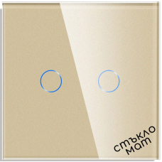Touch Switch Glass Panel 2-gang, GOLD-MAT