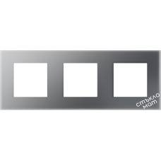 Тройна Стъклена рамка, 86*228mm -СИВА-МАТ